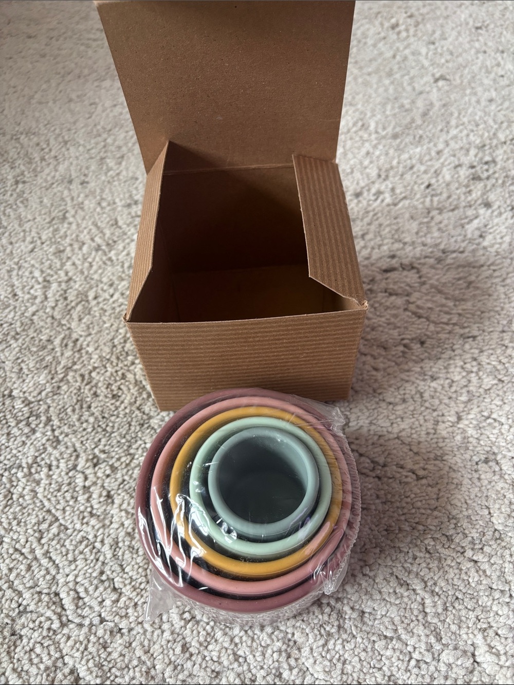 Multicolor Stackable Silicone Bowls Toy New In Box